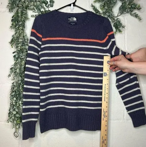 The North Face  | women wool crew neck sweater striped elbow patches