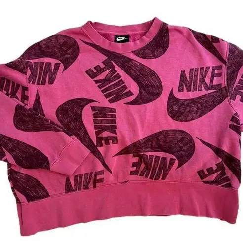 Nike  hot pink logo cropped sweatshirt, excellent condition, size 1X