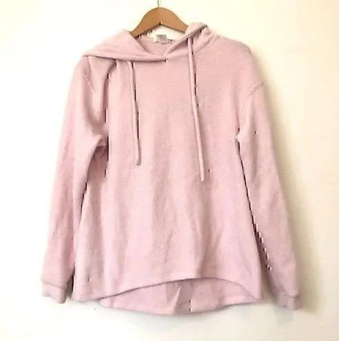 EVERLEIGH Cozy Hoodie Light Baby Pink Brushed French Terry Sweatshirt Small S