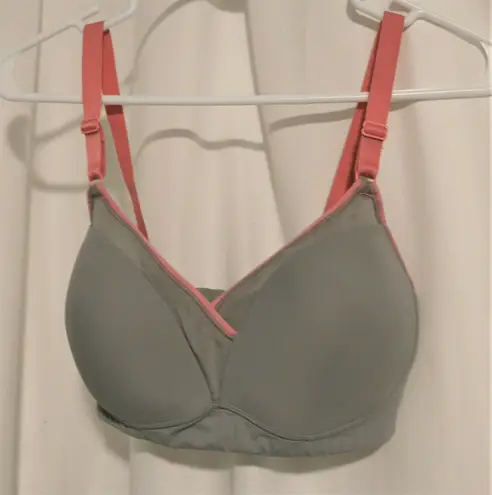 Warner's Bra WireFree Contour Bra 34 D Mesh Graphite Gray Soft & Adjustable