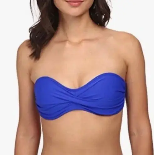 Body Glove Sienna Bandeau Bikini Top Twist Front Blue Smoothies Swim Top XL