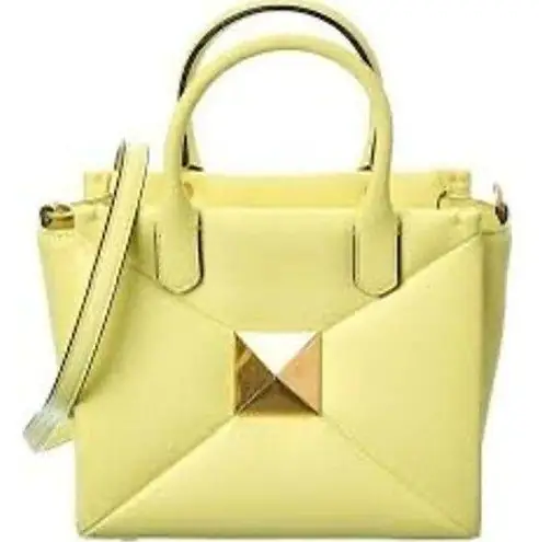 Valentino Garavani yellow one stud small leather tote retail $2900 NWT