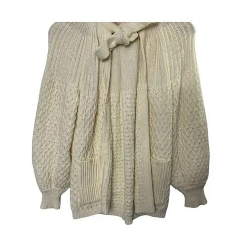 Vintage Acrylic Fibre 100% VIRGIN Soft Knit Open Tie Cardigan Sweater Romania