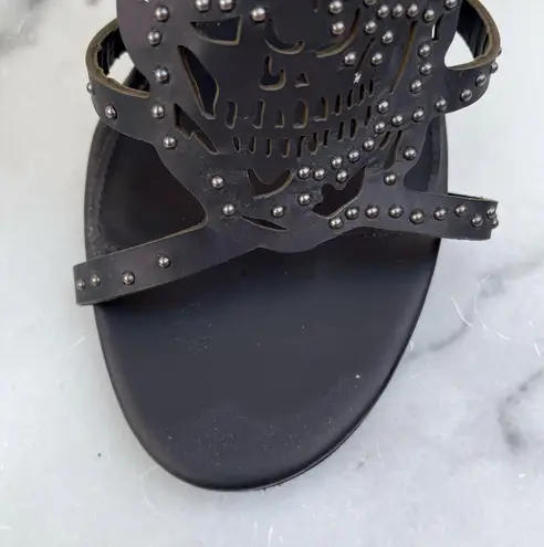 Alexander McQueen women’s laser cut skull leather strappy sandal size IT 36 US 6