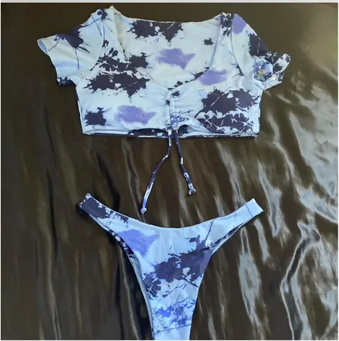 Sunny Bunny Swim Co Sunny Bunny blue tie-dye bikini set