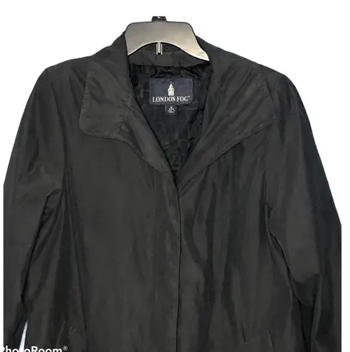 London Fog  Waterproof Black Trench Coat Jacket size Medium