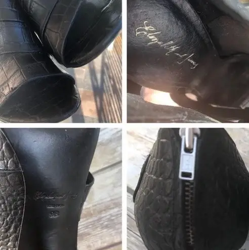 Elizabeth and James Black Croc Heels