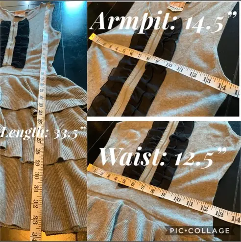 Twelve By Twelve tiered knit dress grey size M