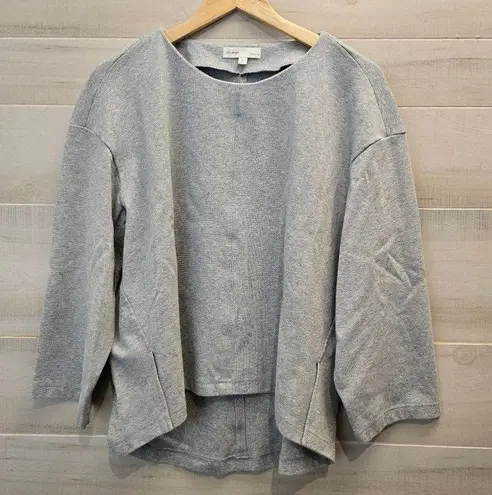 {L} NAP Loungewear Pure Cotton Loose Cut Sweatshirt Heathered Gray Size L