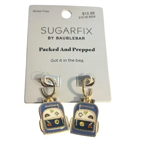 Sugarfix By Baublebar Earrings Packed and Prepped Got It In Bag Bookbag Dangles Blue