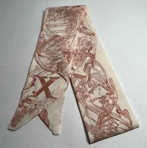 Initial / Letter X Thin Purse Scarf / Hairband / Scarf