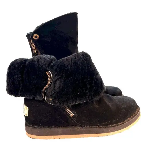 R.J.'s Fuzzies Black Suede Trixie Boots Size Women's 7