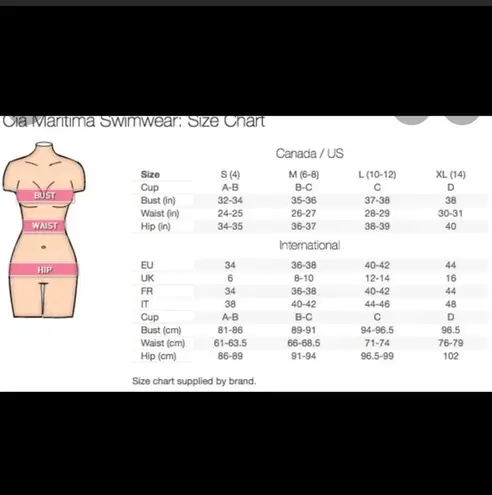 CIA MARITIMA Brazilian Beachwear Halter Triangle Bikini Top Size Small