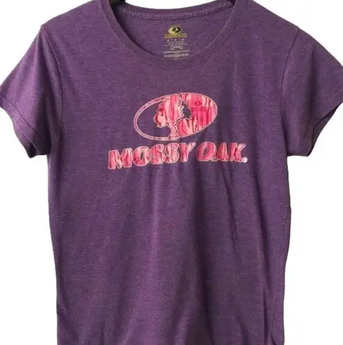 Mossy Oak T Shirt Graphic Tee Short Sleeve Logo Purple Crewneck Womens Medium M