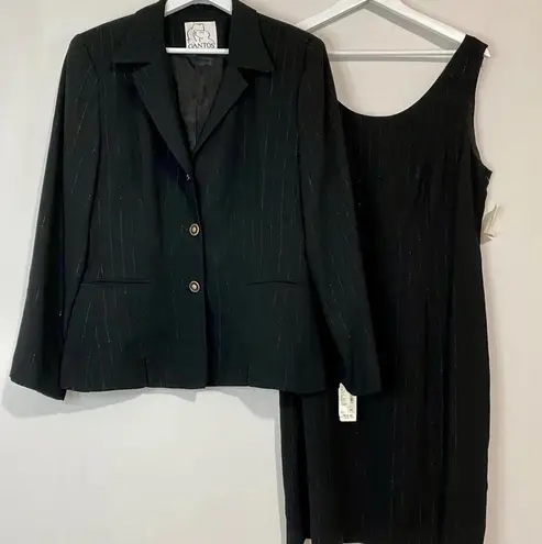Vintage Gantos Women's Outfit Set Blazer and Mini Dress Black Size 14 NWT