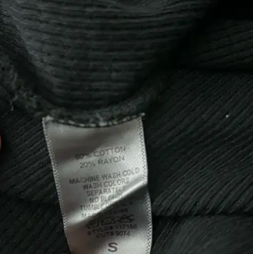 Able Black Long Sleeve Thermal Top White Lace Cuff