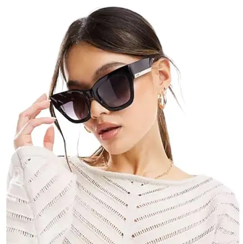 Quay NEW  Australia By The Way Women's SUNGLASSES Black Gold Oversized Square