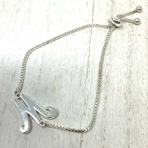 “M” initial silver tone bracelet, NWOT