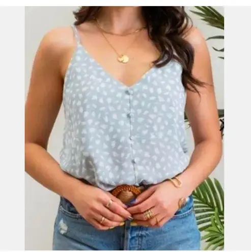Mine NWT Beautiful Sz S Cami Tank Top Blue & White Print Camisole