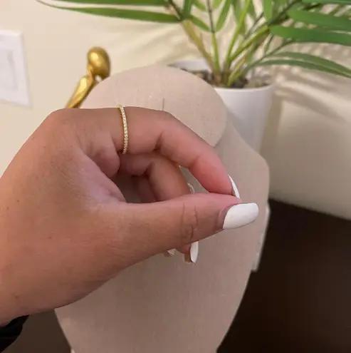 Sterling Silver SIZE 7 Gold 925 Simulated Diamond Stackable Ring Eternity Band