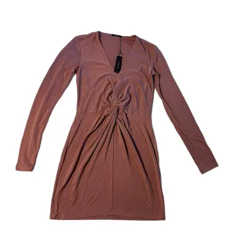 Bobi NWT Black Mauve Front Knot Dress