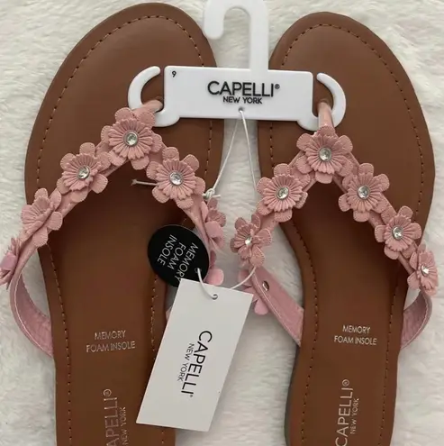 Capelli New York Capelli NY Women's Floral Blush Pink Flip-Flop Sandal, 9