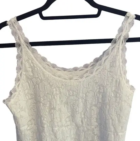 Soma Women's M All Over White Lace Camisole Stretchy Feminine Fairycore Coquette