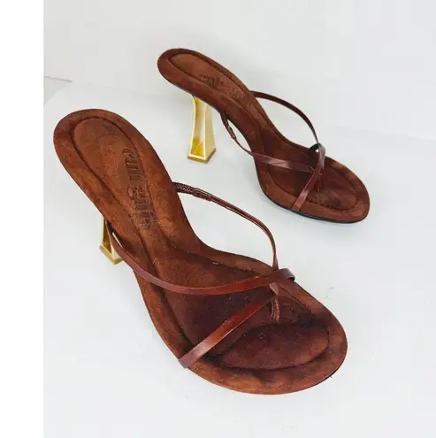 Cult Gaia in mahogany brown Soriah Slide Strappy leather Sandal (Women) 36.5