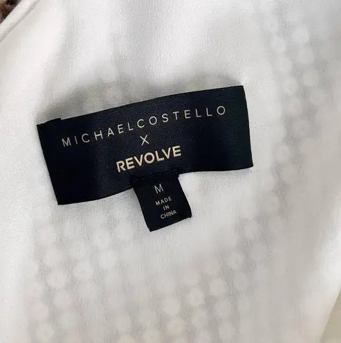 Michael Costello x Revolve White Sequin One Shoulder Dress Sz M