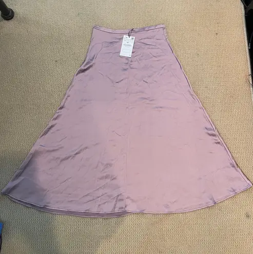 ZARA A-line Satin  Skirt