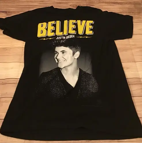 Justin Bieber believe tour 2013 black concert t-shirt
