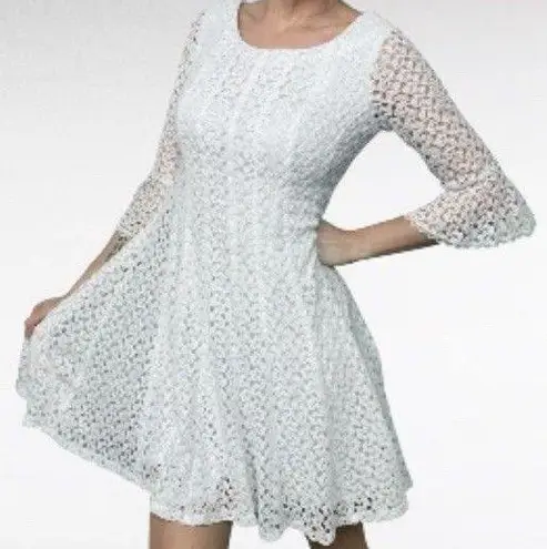 NWT Rabbit Rabbit Rabbit Lace fluffy Midi Dress Women's Sz 6 Boho Fairycore Blue