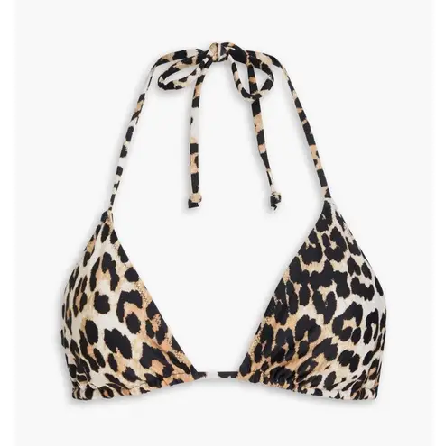Ganni NWT Leopard-print triangle bikini top M