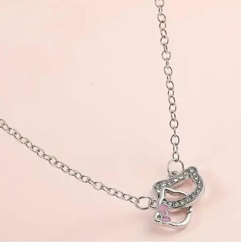 Hello Kitty  Licensed w/ Rhinestones Interlocking Necklace