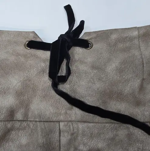 Zemeta Attic Box Tie Micro Skirt in Taupe Tan Size XS