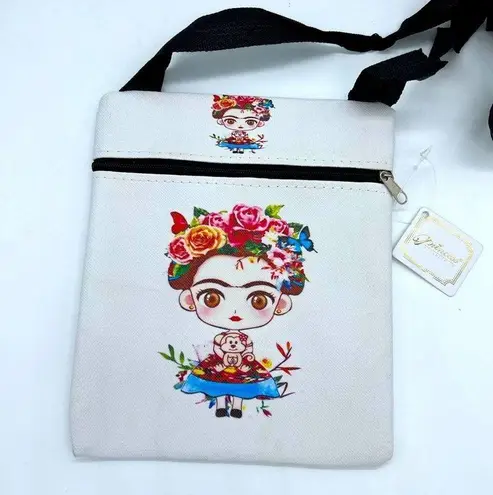 NWT PRINCESS Accessories Frida Kahlo white shoulder or crossbody bag