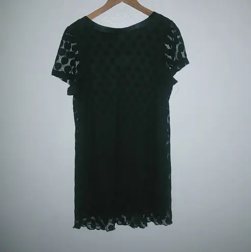 Enfocus Studio EnFocus 16W Short Sleeved Black Dots Pocketed Mini Dress Plus Funeral