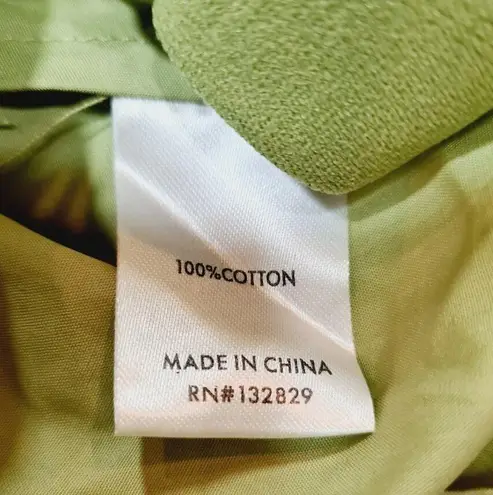 L'Academie Tereza Poplin Crop Top in Moss Green Small