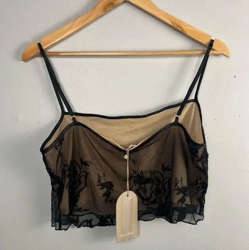 Meshki two piece Xena Floral Embroidered crop top and skirt set size large