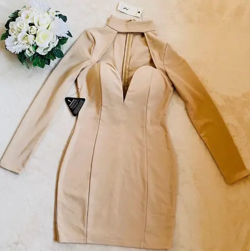 Rare London New High Neck Cut Cut Out Dress Sz L