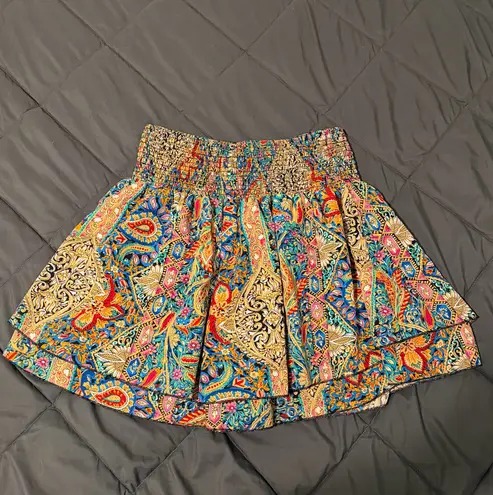 SheIn Set of 2  CURVE Paisley Printed Flounced Layered Shorts Size 1XL thumbnail 3