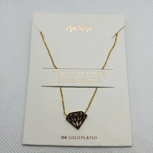 ma*rs Miss To  18K Gold Plated Diamond Shaped Necklace