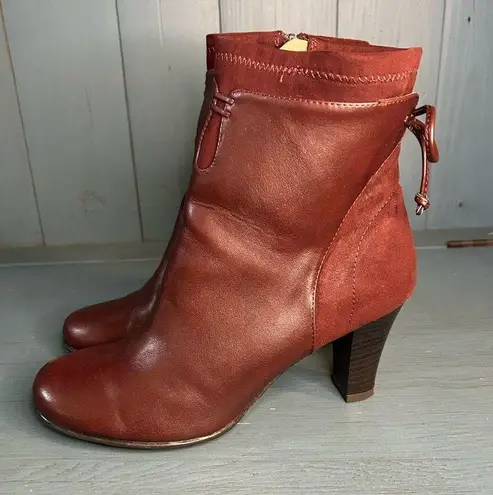 Aerosoles A2 by Leading Role Ankle Boots Womens Size 8.5 M Wine Faux Leather