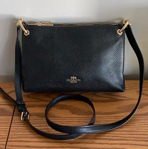 Coach Mia Black Leather Crossbody Bag 150 54 Off Retail From Michelle