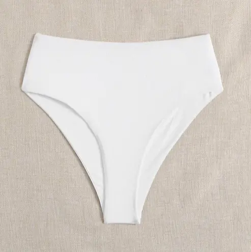 SheIn White Ribbed Bikini