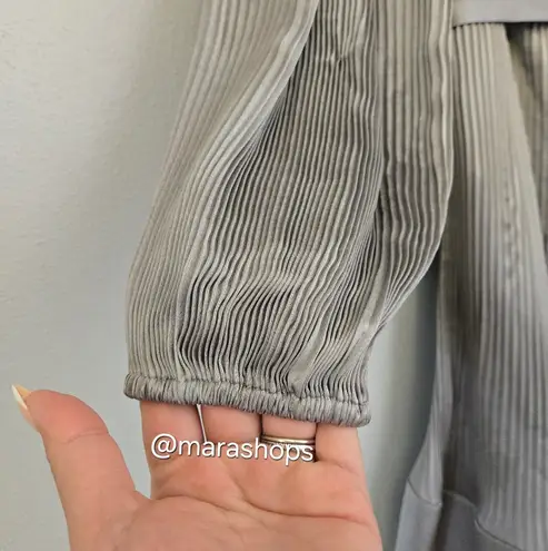 Milly Silver Liv Solid Pleat Mini Dress