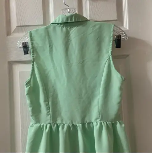 Toxik3 Green Button Front Sleeveless Aline Dress S