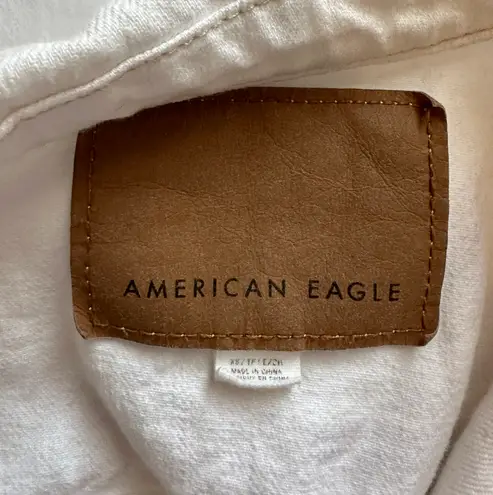 American Eagle White Cropped Jean Jacket