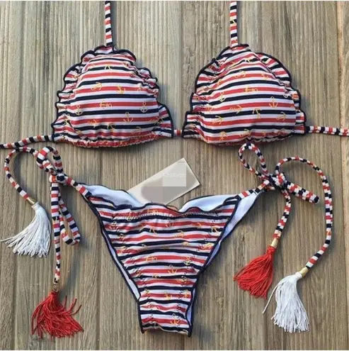 Boutique 1615 Clearance sailor anchor fringe swimsuits