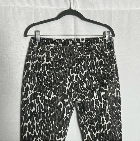 Driftwood Jackie Skinny Animal Chetta Print Black Gray Ivory Jeans Size 28